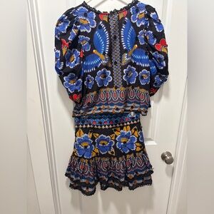 Farm Rio Floral and Bird Print Skirt Set